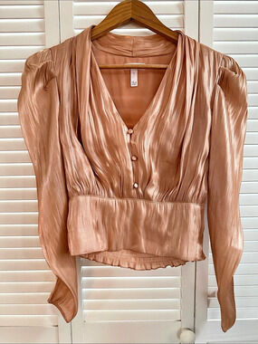 Leith Pleated Blouse in Pink Size Medium Like New